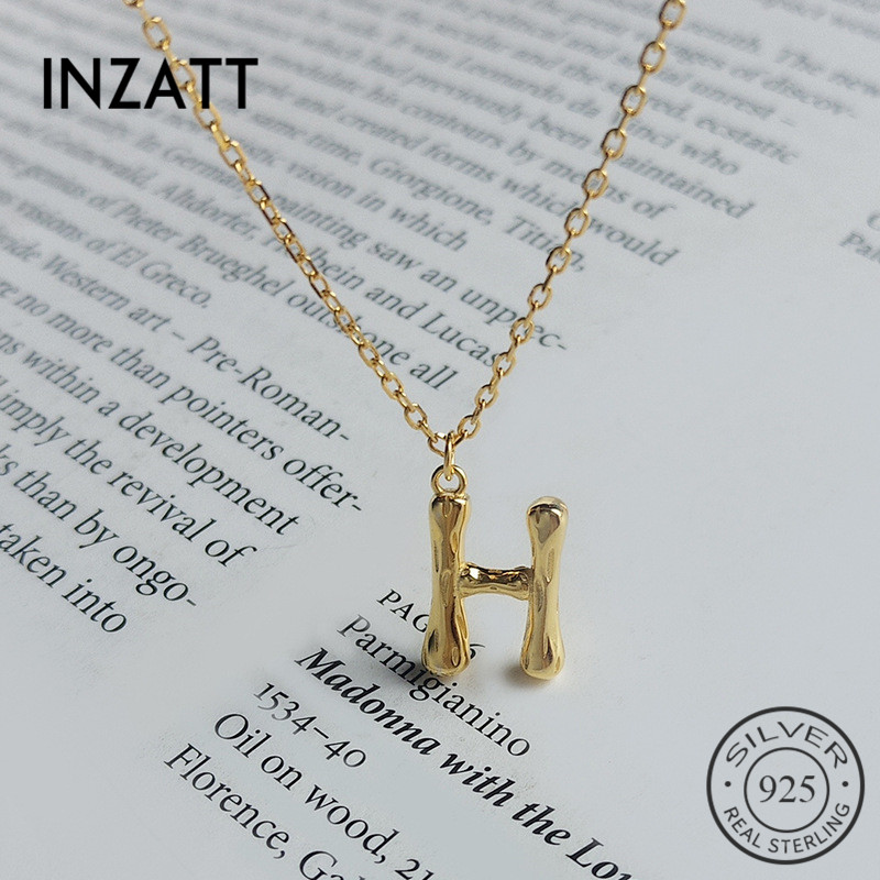 

Other INZAReal 925 Sterling Silver Letter H Choker Necklace For Fashion Women Birthday Party Fine Jewelry MInimalist Accessories