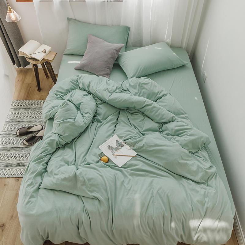 

Kids Adults  Queen King size Bedding Set Grey Blue Bed set Soft Cotton Bed sheet Duvet Cover Fitted sheet parure de lit, Bedding set 19