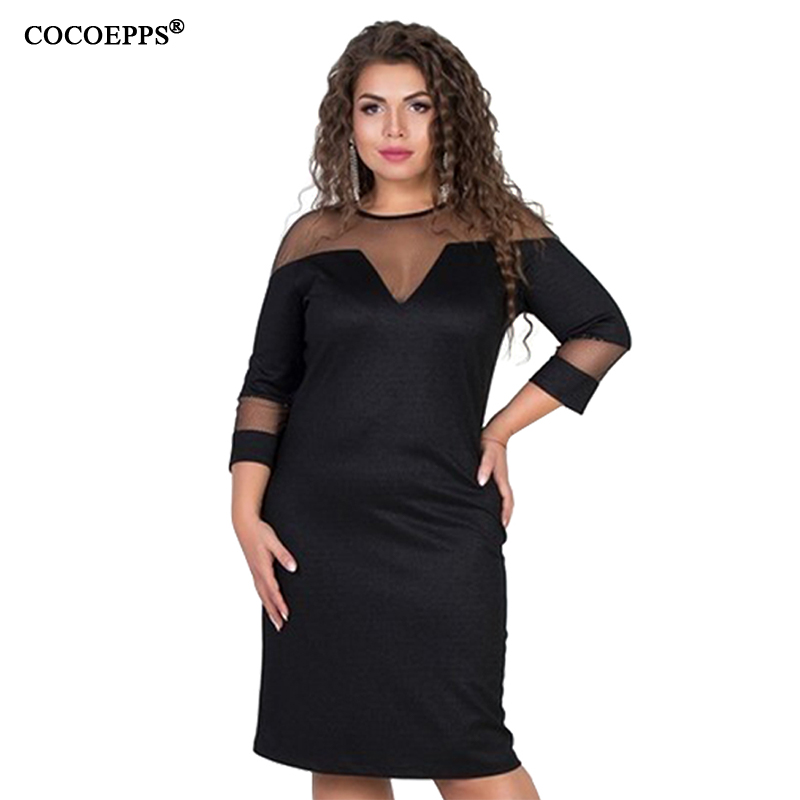 

COOEPPS Big Size Woman Dresses Bodycon 2020 Lace Sexy Party dress Bandage women Vestidos Plus Size 5XL 6XL Spring Summer Dress, Black