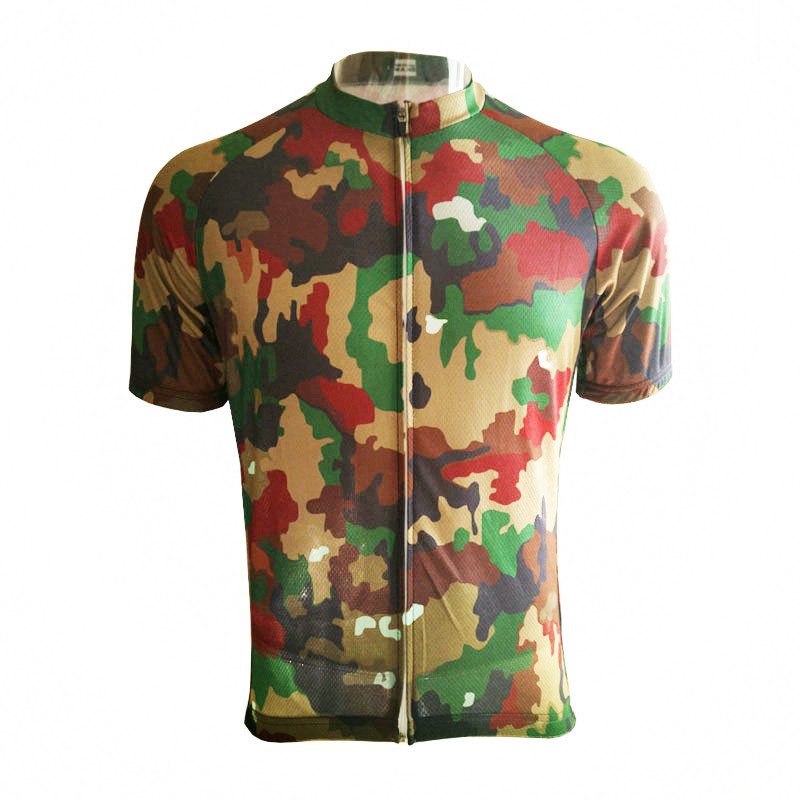 

2020 Pro Team Cycling Jersey Full Zipper Mens Camouflage Bike Jersey, Short sleeve