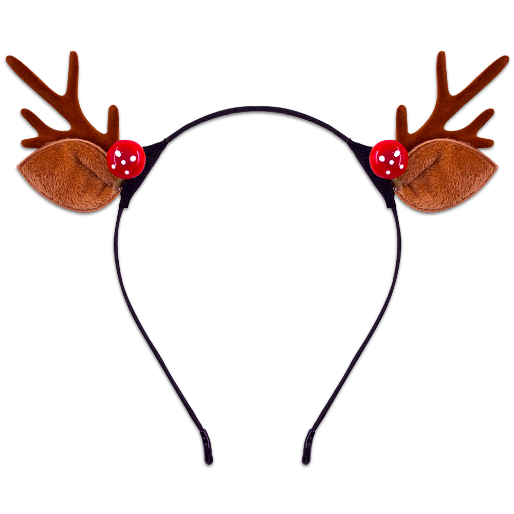 

AIR&TREE-D Elk and mushroom Headband Festive Christmas Hair Hoops Headwear Favors Hair Accessories for Cosplay Masquerade Party