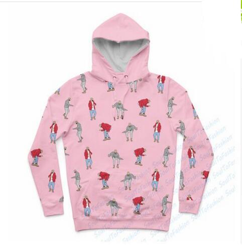 Nouveau mode Harajuku Style Casual 3D Impression Hoodies Drake Hotline Bling Danse bouge Hommes / Femmes Automne et Hiver Sweat Hoodies B0123
