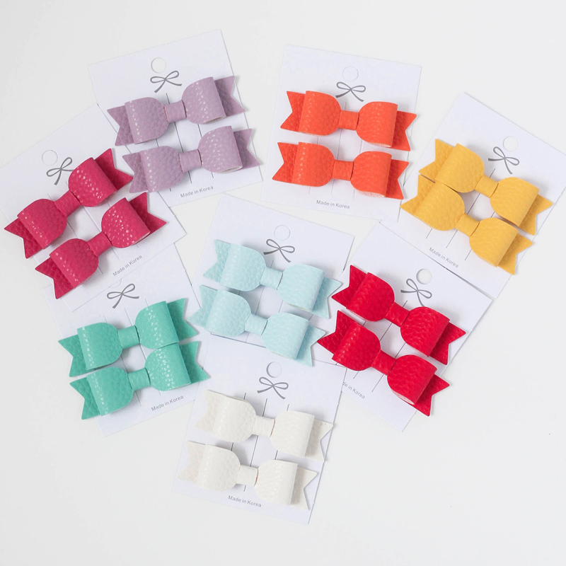 

2PCS Cute Mini Candy Color Hair Bows Clip Daily Barrettes Headwear Accessoires Girls Kids Women Elegant Hairpin Handmade