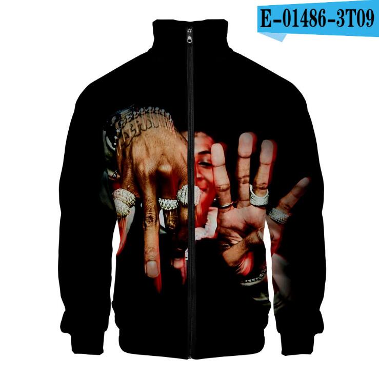 

Cool YoungBoy 3d printed Stand Collar Zipper Jacket men boy Fashion YoungBoy sweatshirt Men's Jackets clothing, 001