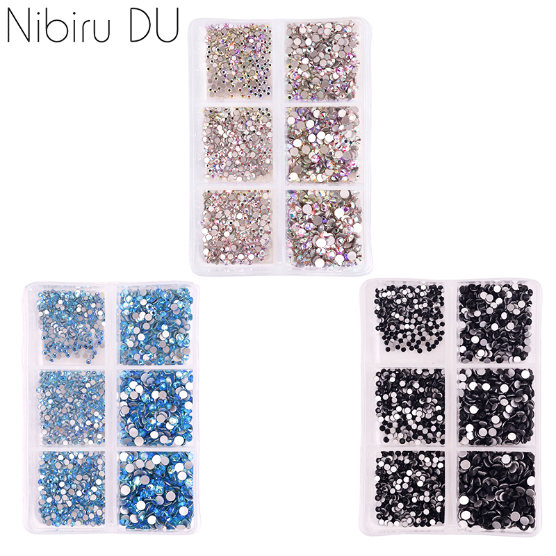 

1680 Pcs/box Nail Art Rhinestones Decorations Supplies Crystal Mixed Size Rhinestone Set For Art Nail Decoration Accessories