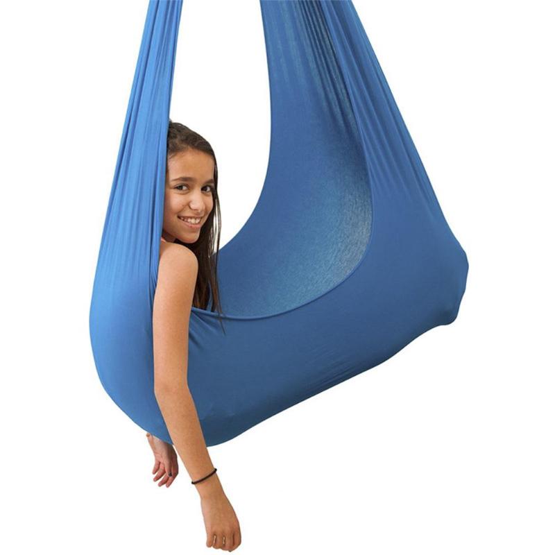 

Kids Cotton Swing Hammock For Autism ADHD ADD Therapy Cuddle Up To 88lbs Sensory Child Therapy Elastic Parcel Steady Seat Swing