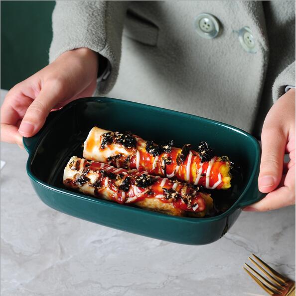 Baked rice with cheese plate microwave oven tray ceramic western dish plate oven special tableware creative dish plate household baking bowl-image-517054419