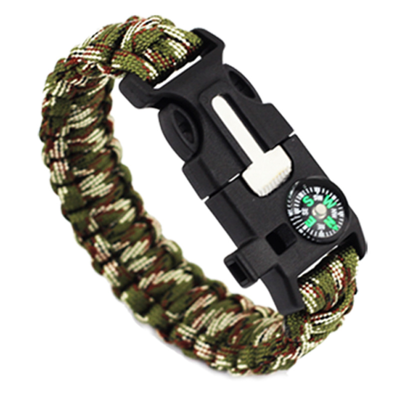 Mens and Womens Outdoor Sports Camping Bracelet Important Keep Safe High Quality Paracord Bracelets with Compass-image-441486468