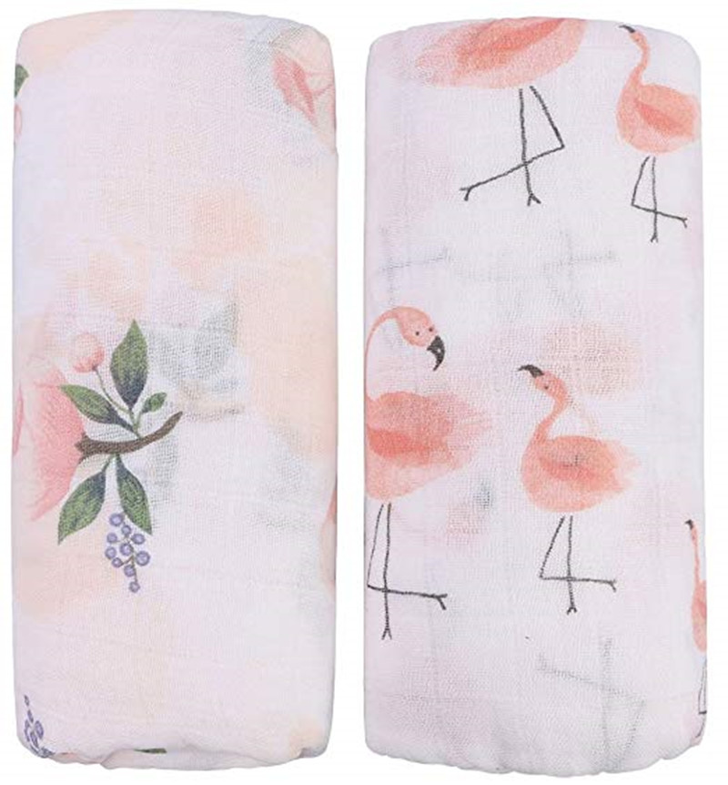 

digital printing summer 100 organic cotton muslin baby swaddle blankets super soft baby blanket, Multi-color