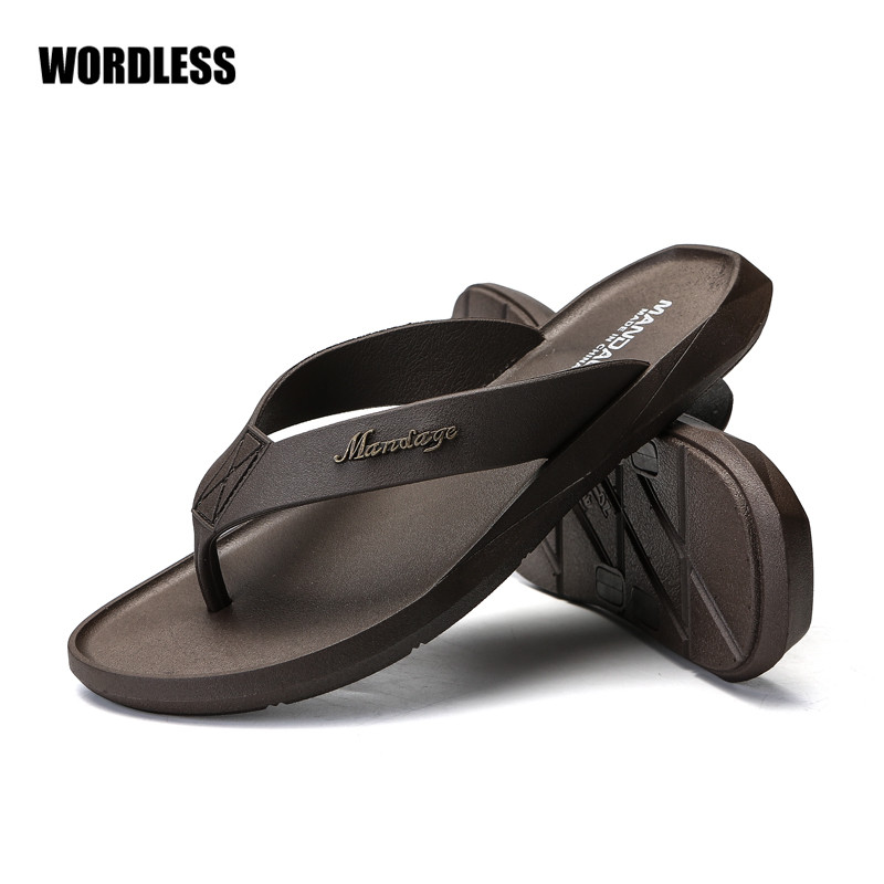 

Summer Men Shoes Flip Flops Breathable Non-slip Slippers Outdoor Casual Beach Male Sandals Household Slipper zapatos de hombre, Black
