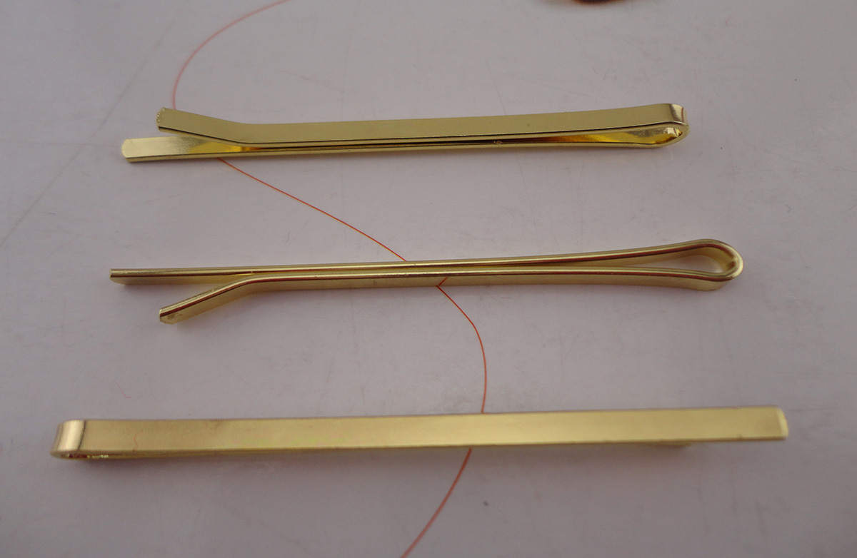 50PCS 2.6mm*5.5cm 2.15" Golden plain Metal Bobby Pins Hair slide for Handmade Hair Accessories at nickle free,lead free-image-482276090