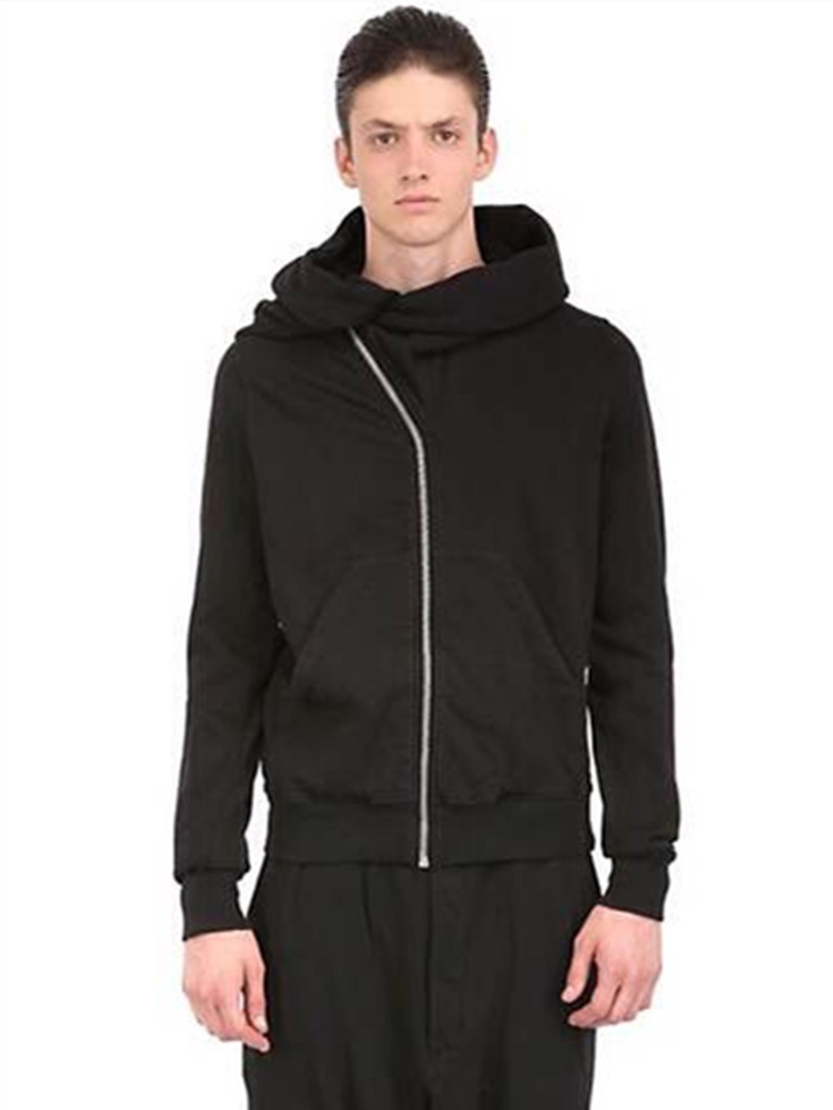 

hot sale new hoodies for men Dark wizard hooded fleece inclined zipper Men and women lovers cap unlined upper garment Hip hop coat, Black