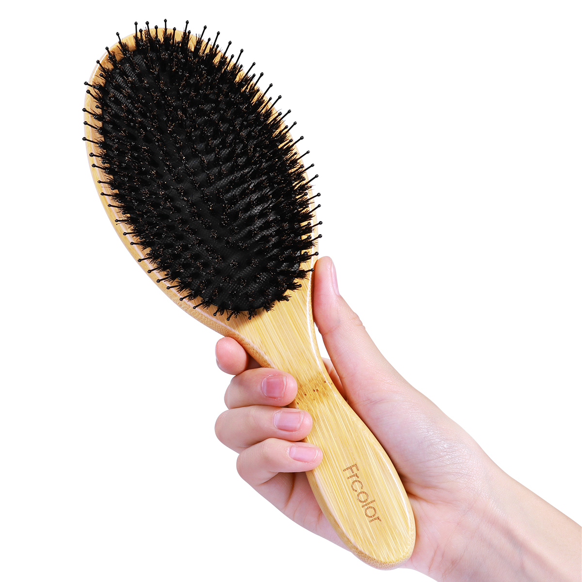 2019 Boar Bristle Hair Brush Natural Anti Static Wooden Scalp