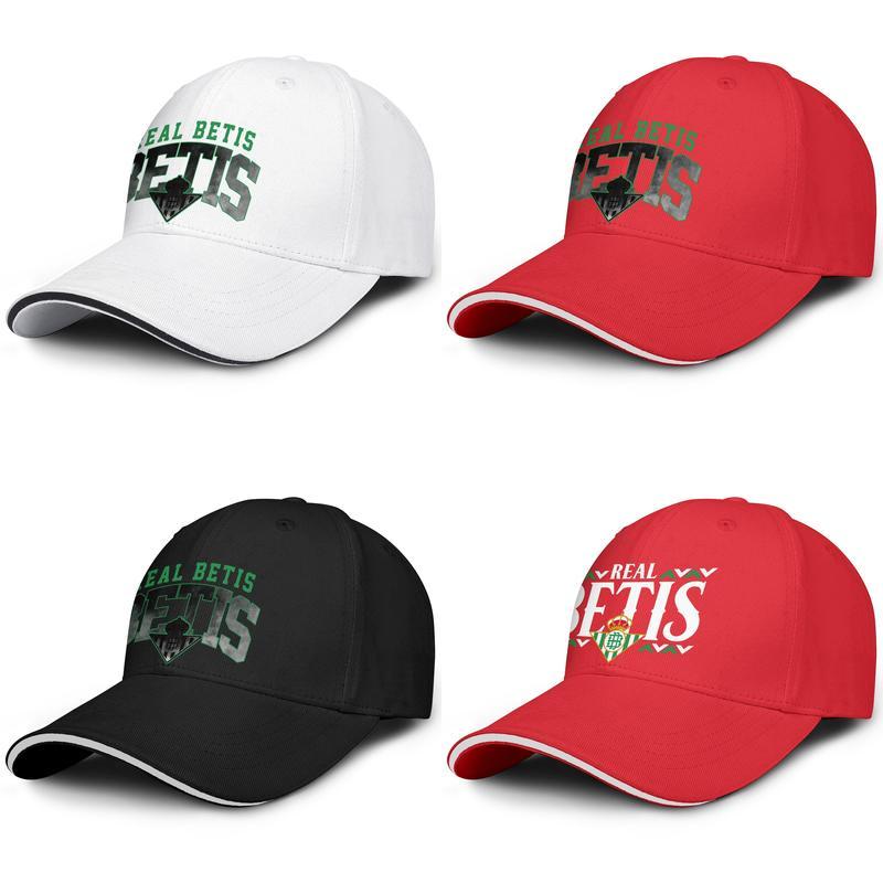 Real Betis Los Verdiblancos RBB Gray lining label Truck driver adjustable Sandwich Hat Design Blank Original cap Pure black text white