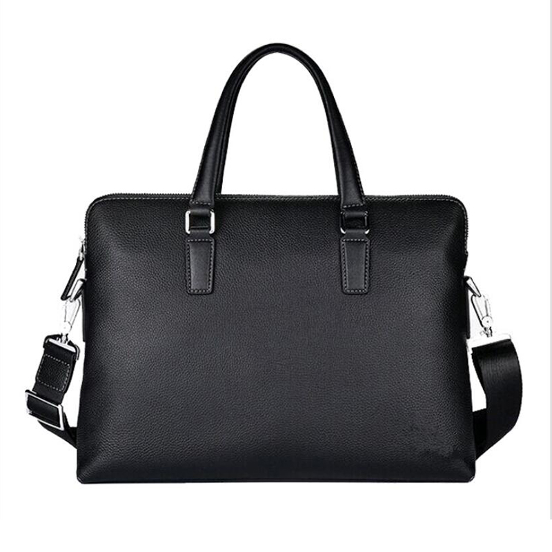 

Men Bag Casual Genuine Leather Men Handbag Laptop Male Briefcase Messenger Shoulder Bag Classic Black Business