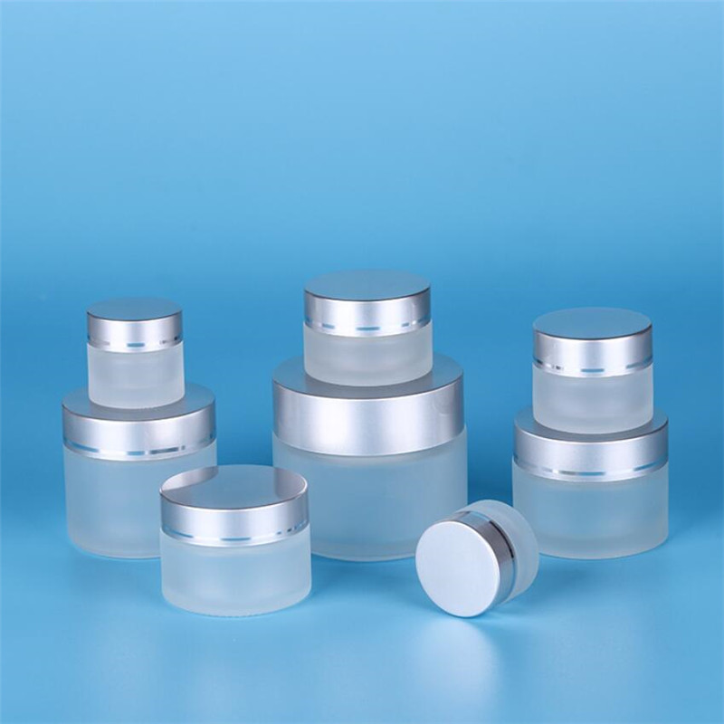 

20g 30g 50g Clear Frosted Glass Jar Empty Refillable Bottle Cosmetic Makeup Lotion Storage Container Jars