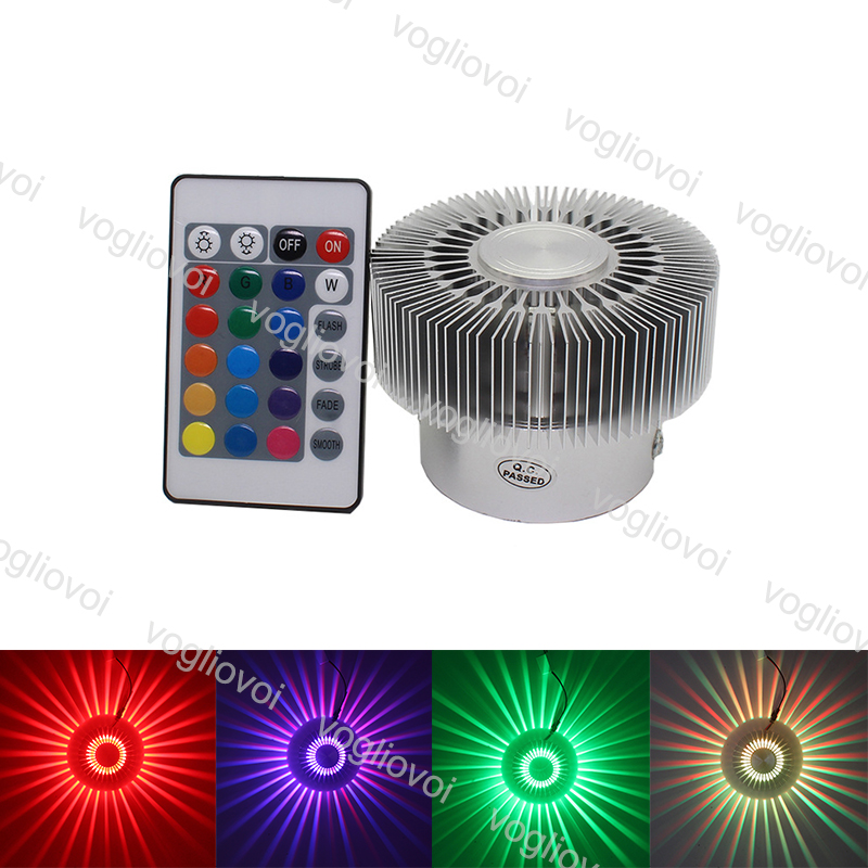 

LED Sunflower Wall Lamp Indoor 3W Projection Sconce Aluminum AC110V 220V Colorful Lighting for Lobby Stairs KTV Bar EPACKET