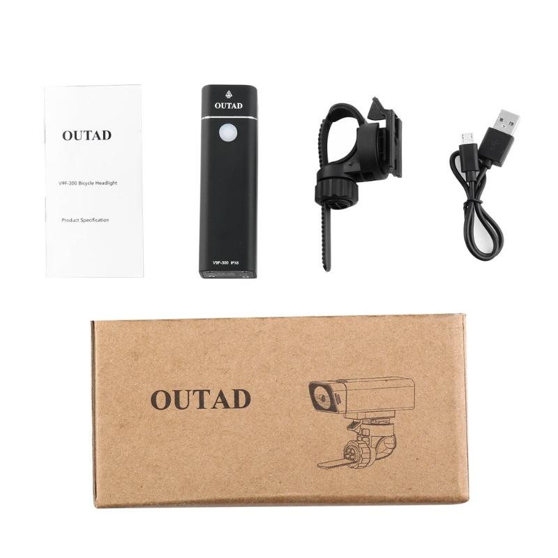 

OUTAD 600LM Bicycle Front Light Bike Torch 4 Modes IPX6 Waterproof USB Charging Safety Light with Bracket