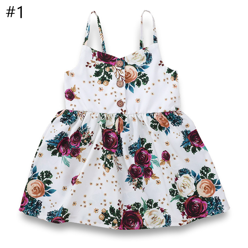

Girls Floral Print Sleeveless Dress Summer Skirts for Children Baby ZHT 379 Sweet Clothes One Piece ZHT 293, #2