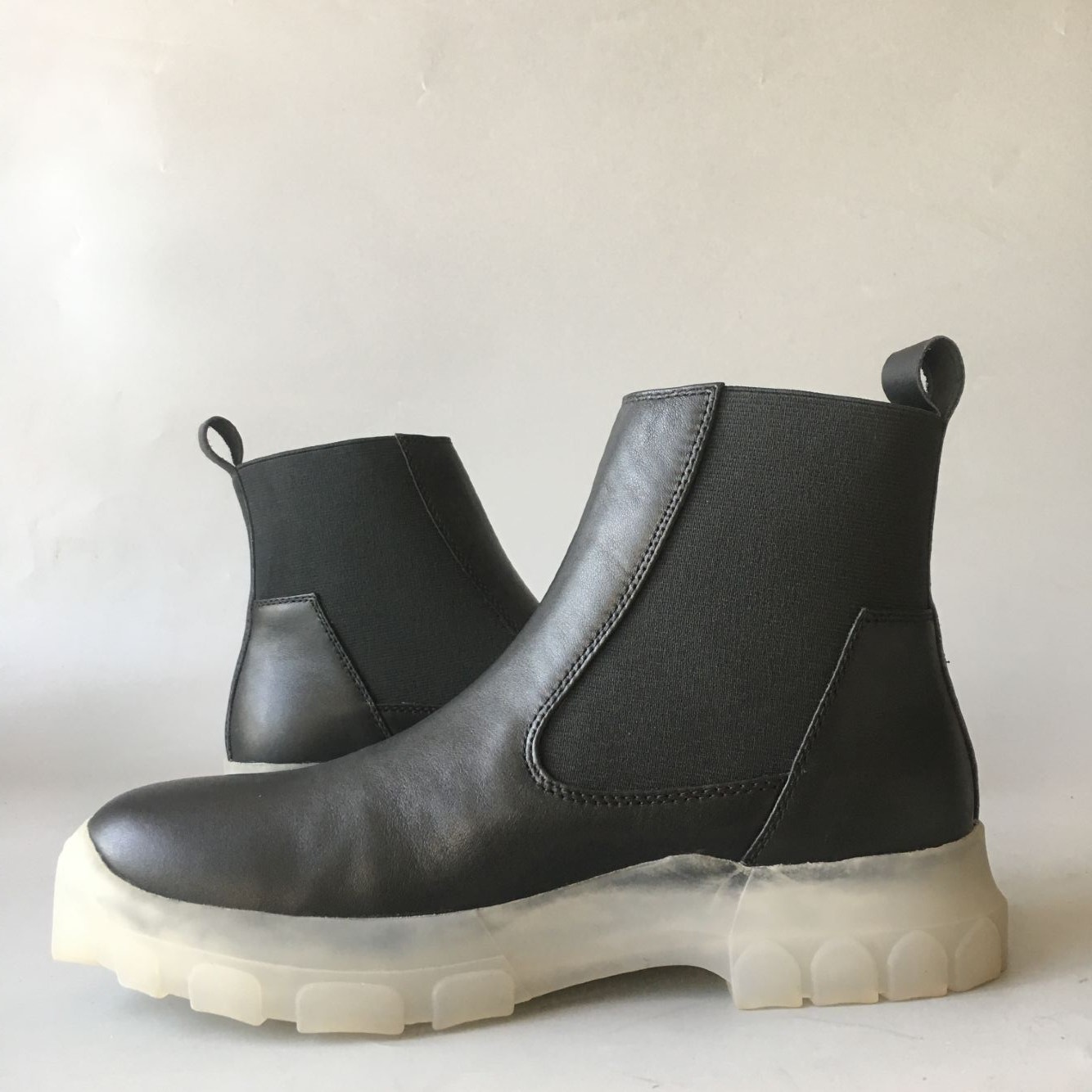 

High quality factory outlet fashion men ankle boots new list persional high top genuine leather pointed toe boots, Black