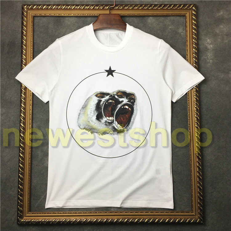 

2022 summer men Designer tshirt clothing womens short sleeve t shirt circle star animal print tshirts unsex tee cotton tops, Black
