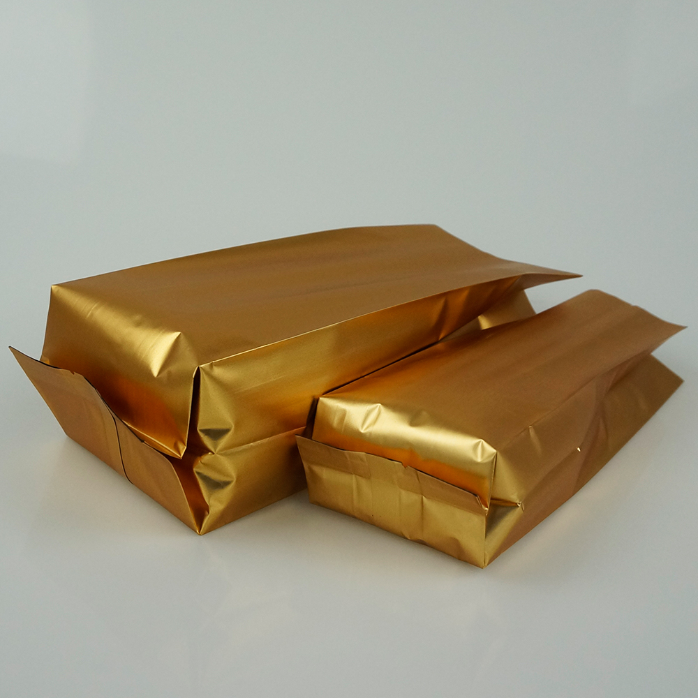 

7.5x15cm 100pcs/lot Matte Gold Aluminium Foil Oragan Bag, Matt Golden Aluminizing Plating Bellows Pocket Heat Sealed, Chocolate Bar Pack Bag