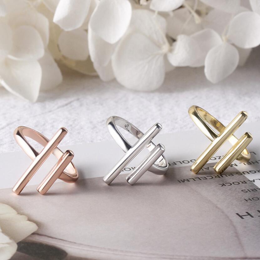 

jewelry S925 sterling silver rings open simple band rings for women to party hot fashion