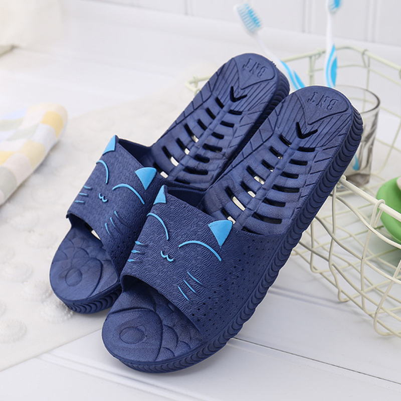 

Summer New Indoor And Outdoor Home Slippers Male Non-slip Bathroom Leaking Word Drag Soft Bottom Plastic Slippers Men, Gray