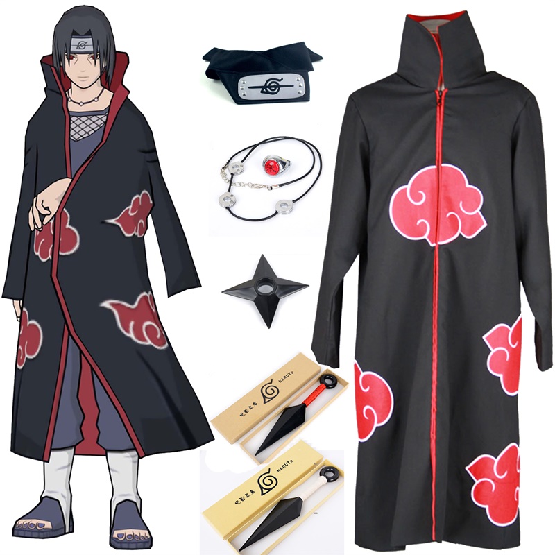 Naruto Akatsuki Uchiha Itachi Zhu Ring Metal Alloy Cosplay Gifts BIN.