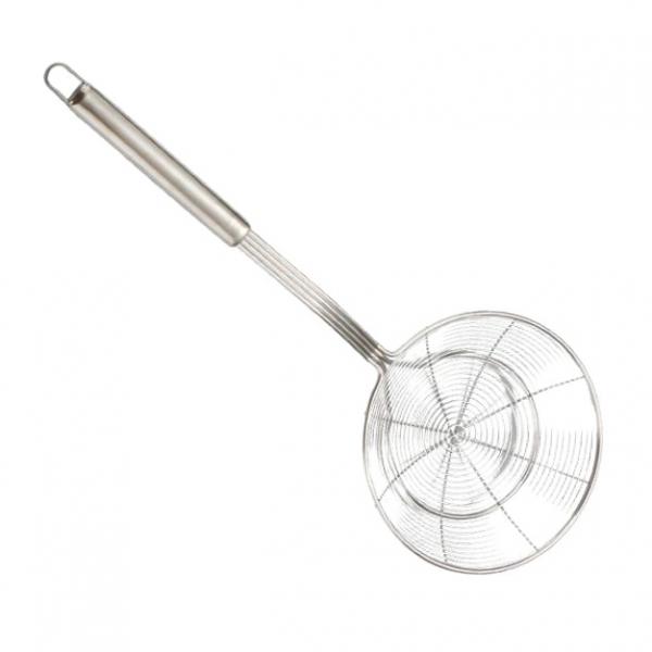 

spider strainer skimmer, asian strainer ladle stainless steel wire skimmer spoon with handle, 4 sizes to choose