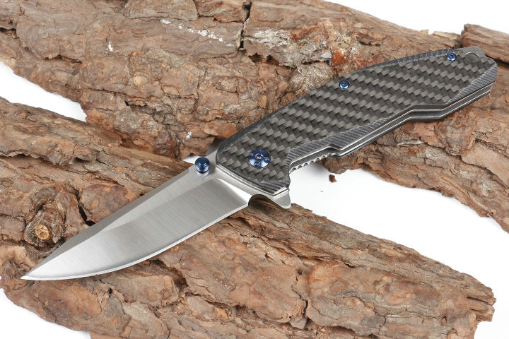 

2020 New Arrival Flipper Folding Knife D2 Satin Drop Point Blade Black Carbon Fiber Handle Ball Bearing Fast Open EDC Pocket Knives