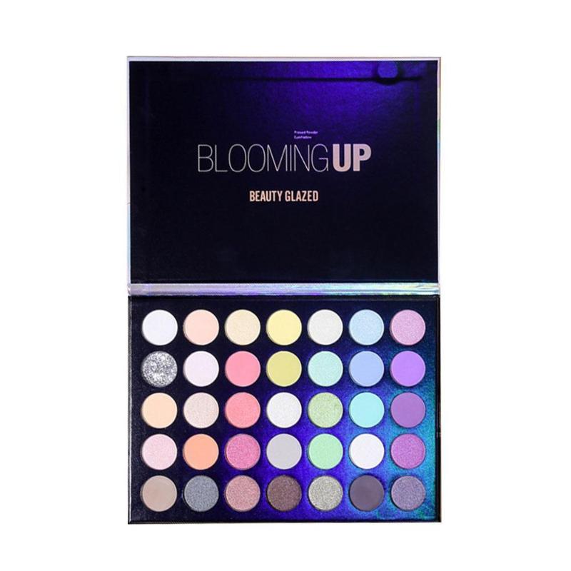 

35 Color Eyeshadow Pallet Matte Shiny Eyeshadow Colorful Eyes Makeup Kit Lasting Long Smooth Powder I9V1, 35colors