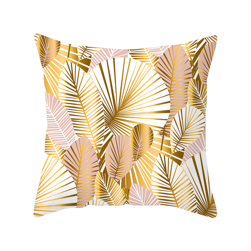 

Sofa Seat Case Car Pillowcase Christmas Cushion Cover Decorative Soft Bed Pillow Case Gold Leaf Throw Pillowcases, Beige