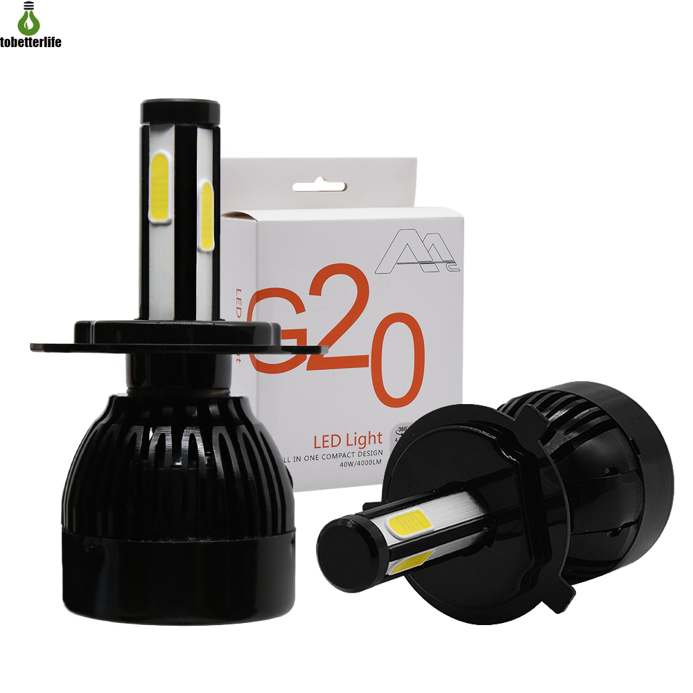 

G20 Car Headlight Auto 12V 24V H7 Led H4 Bulb 40W 6000K 4000lm Led H11 9005 9006 9007 H13 LED Car Bulbs