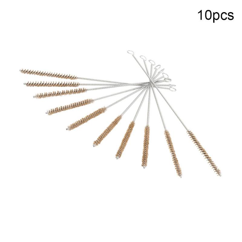 

New 2pcs/5pcs/10pcs 0.8cm Diameter Brass Wire Tube Brush Metal Handle Copper Wire Cleaning Brush 30cm Total Length Hand Tool