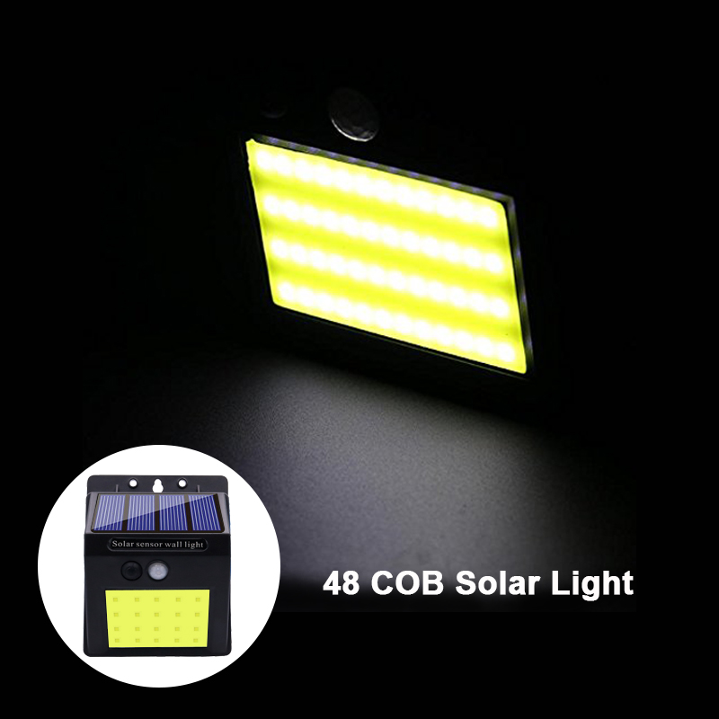 48 COB LED Solarlicht PIR Bewegungsmelder Wandleuchte Wasserdicht 960 Lumen