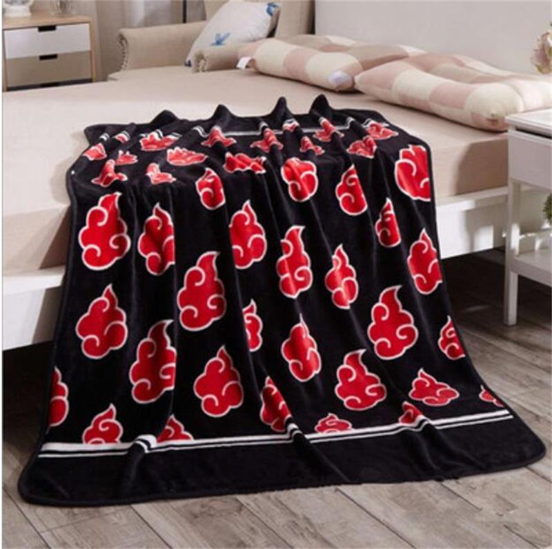 

New Anime Naruto Shippuden Akatsuki Soft Warm Coral Fleece Plush Throw Blanket Bed rug dropship 150x200/120x150cm 1pcs kids gift