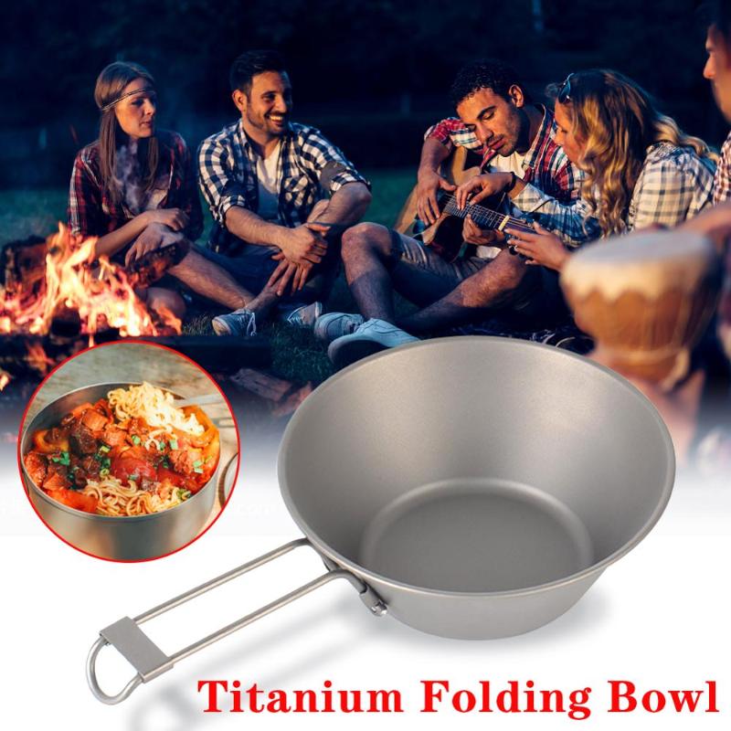 

Outdoor Bowl Titanium Folding Bowl Tableware Titanium Metal Rice Portable Collapsible Pure 300ml Camping