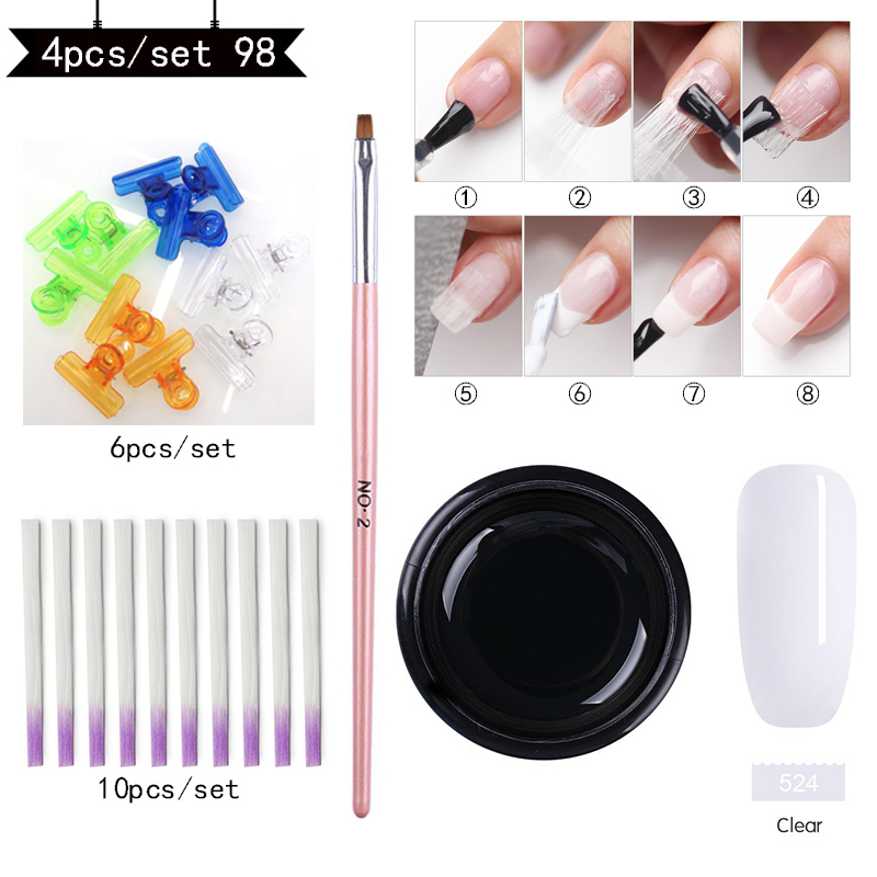 

6pcs/kit Poly Extension Gel Set LED Clear UV Gel Varnish Nail Polish Art Kit Quick Building For Nails Quick Extension Kit, Z524