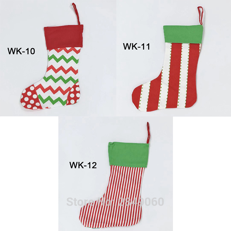 

100PC Santa Claus Socks Candy Gift Bag Cloth Christmas Stocking Bag Tree Hanging Decoration Kids Personalized Christmas Sock