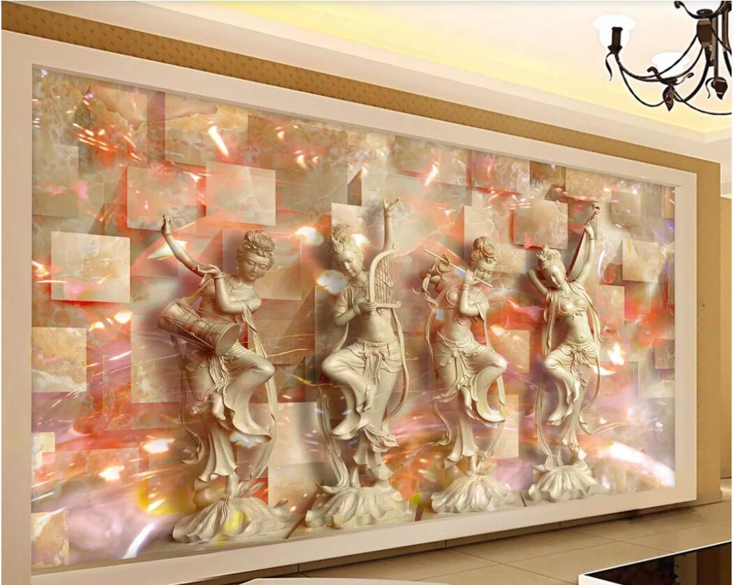 

3d room wallpaper custom photo mural Chinese classical four beautiful women 3D TV background wall wall art canvas wallpaper for walls 3 d, Non-woven fabric