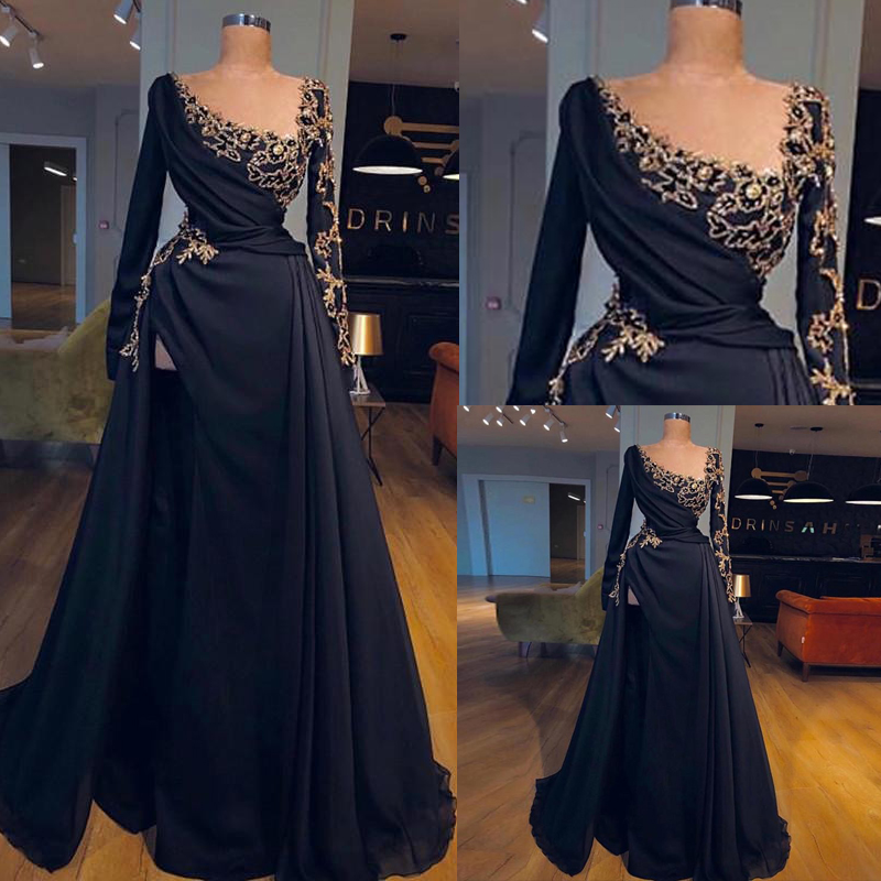 

dresses evening wear A Line Side Split Prom Dresses V Neck Long Sleeves Country Garden elegant evening formal dresses, Green
