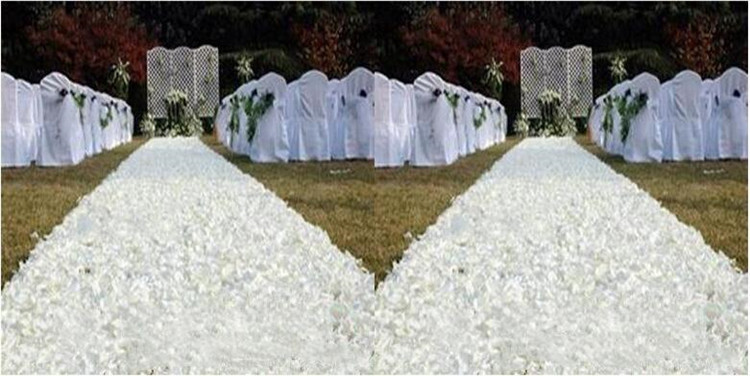 

10m/lot 1.4 m Width Romantic White 3D Rose Petal Carpet Aisle Runner For Wedding Backdrop Centerpieces Favors Party Decoration Supplies 02