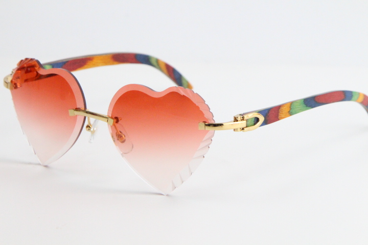 

Selling Wood Rimless Sunglasses Peacock Wooden Sun glasses 3524012 Top Rim Focus Eyewear Cat Eye Eyeglasses male female Slim and Elongated Triangle Lenses Unisex