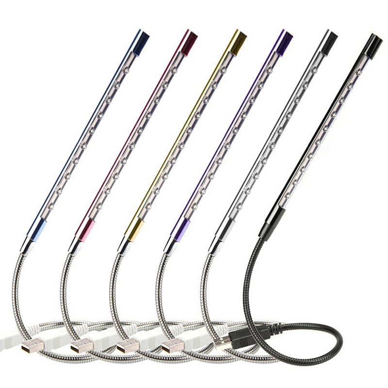 

Mini USB table light 10 LEDS USB Light Flexible Metal LED Table Lamp Super Bright Touch Switch Led Book study lamp