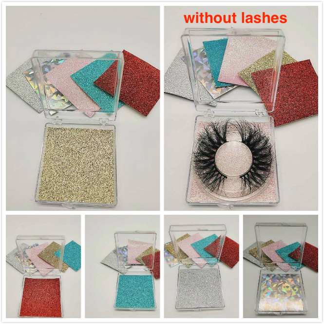 

Eyelash box 3D mink A square eyelash box false eyelash case eye lash packaging with card with plastic tray