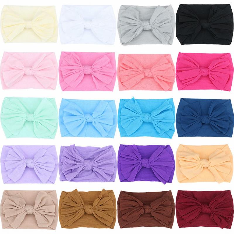 

Turban Headband Baby Girls Soft Knotted Bow Baby Hair bands Nylon Head Wraps Headbands Infant Hair Accessories for Girls, Jj0656