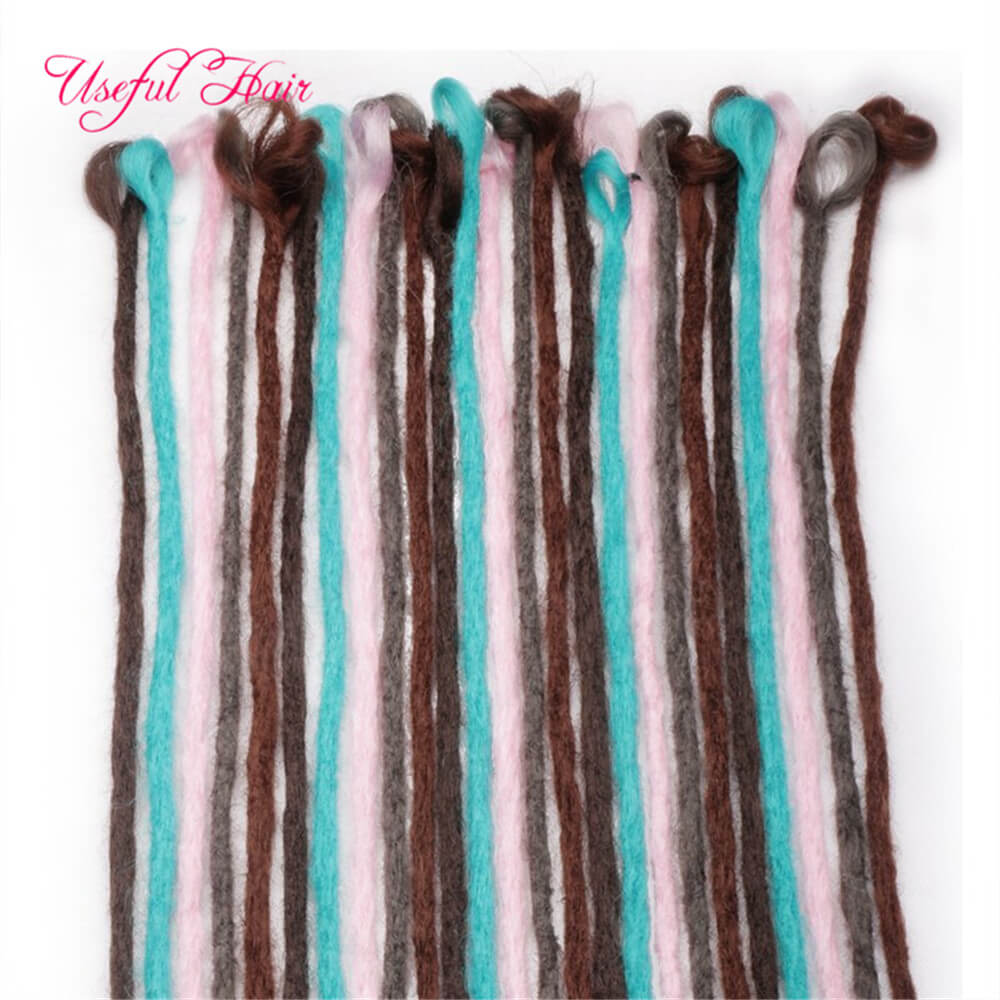 

Synthetic Braiding Hair Crochet Braids Hair Extensions 20inch Ombre Brown Color Soft Straight Dreadlocks Fashion Dreads Crochet Braids, #1