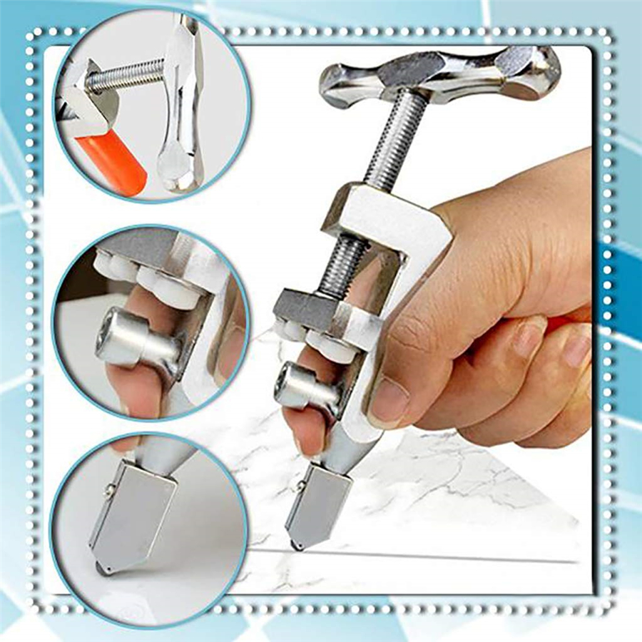

Easy Glide Glass and Tile Cutter 2-in-1Professional Cutter for Thick Glass Mosaic and Tiles Glass Cutter Cutting Tool with Handle Perfect