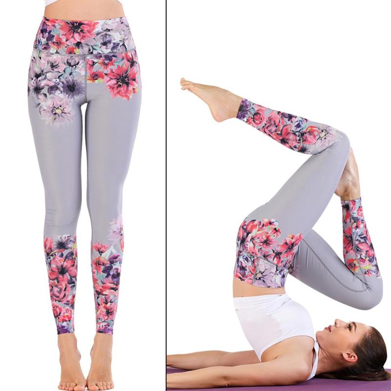 

Elegant Yoga Sports Pants Seamless Women Printing High Waist Leggings Coolpass Sport Elasticity Mujer Fitness Running Pants, As pic